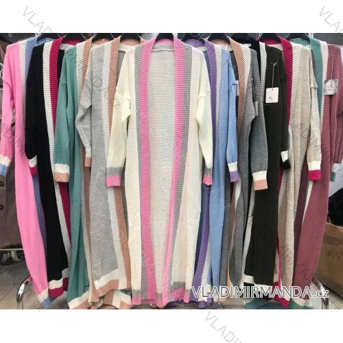 Cardigan pletený dlouhý rukáv dámský (S/M ONE SIZE) ITALSKÁ MÓDA IMWA217055
