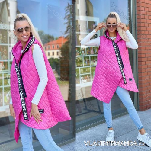 Vesta prodloužená šusťáková dámská (XL/2XL ONE SIZE) ITALSKÁ MÓDA IMWK21658