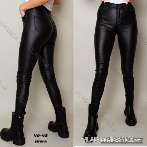 Nohavice koženkové dlhé dámske (40-48) JEANS JAW21236