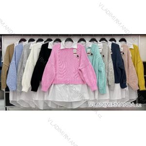 Damen Langarm Pullover Pullover (S / M ONE SIZE) ITALIAN FASHION IMWD217188