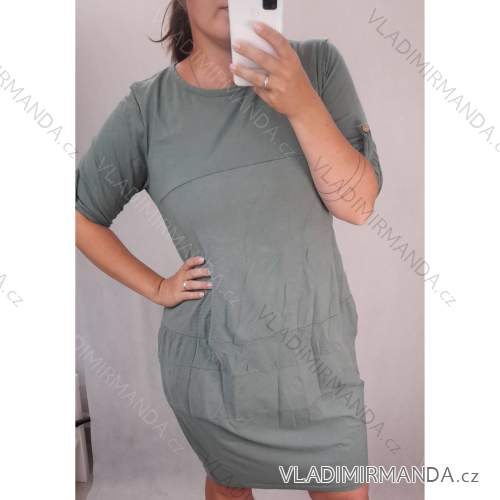 Šaty klasik dlouhý rukáv dámské  (L/XL ONE SIZE) ITALSKá MóDA IM721301