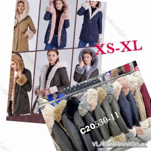 Bunda s kapucí dlouhý rukáv dámská (S-2XL) ITALSKÁ MÓDA HKW21205