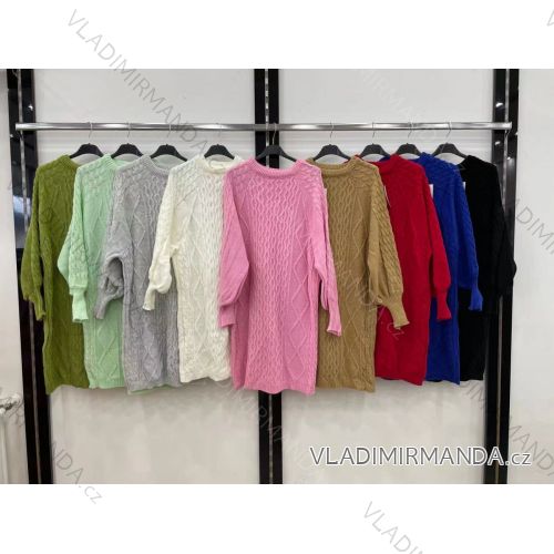 Women's Knitted Long Sleeve Dress (S / M ONE SIZE) ITALIAN FASHION IMR21405