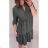 Šaty košilové dlouhý rukáv dámské (M/L ONE SIZE) ITALSKÁ MÓDA IM321524/dr Emerald M / L