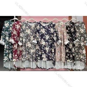 Šaty dlouhý rukáv dámské nadrozměr (3XL/4XL ONE SIZE) ITALSKÁ MÓDA IMWQ21170