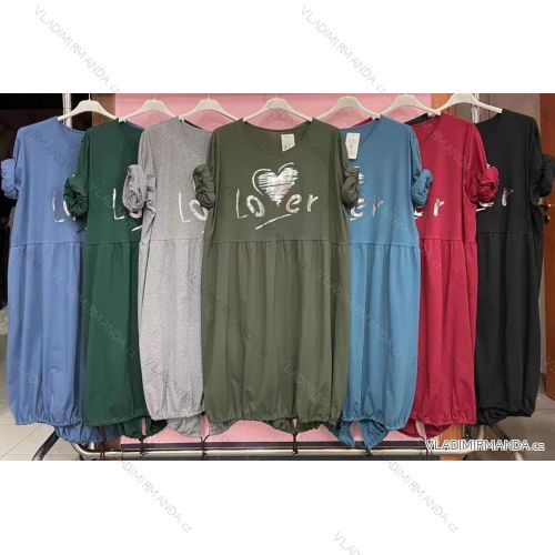 Long Sleeve Dress with Pendant Women's Oversized (3XL / 4XL ONE SIZE) ITALIAN FASHION IMWQ2115022