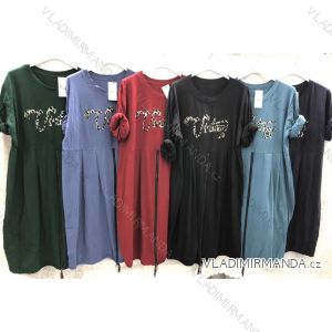 Šaty dlouhý rukáv dámské nadrozměr (3XL/4XL ONE SIZE) ITALSKÁ MÓDA IMWQ21191