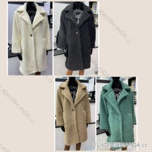 Kabát beránek dlouhý rukáv dámský (S/M ONE SIZE) ITALSKÁ MÓDA IMWB217321