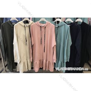 Damen Langarm Hoodie Kleid (S / M ONE SIZE) ITALIAN FASHION IMWM217326