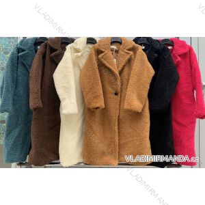 Kabát beránek dlouhý rukáv dámský (S/M ONE SIZE) ITALSKÁ MÓDA IMWM217346