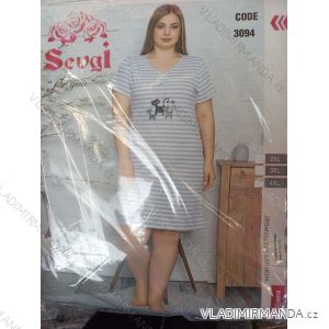 Noční košile krátký rukáv dámská nadrozměrná (2XL-4XL) TURECKÁ MÓDA TMNT213039
