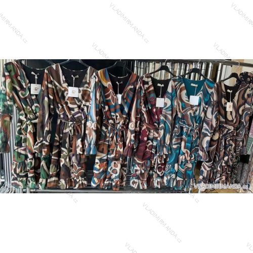 Šaty elegantní dlouhý rukáv dámské (S/M ONE SIZE) ITALSKÁ MODA IMM211594