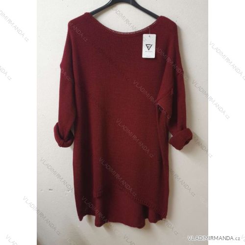 Women's Sweater Long Long Sleeve Knitted Dress (L / XL ONE SIZE) ITALIAN FASHION IM721314