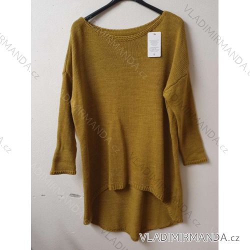 Women's Sweater Long Long Sleeve Knitted Dress (L / XL ONE SIZE) ITALIAN FASHION IM721314