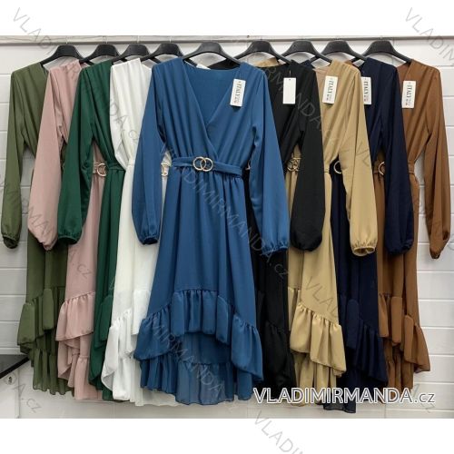 Šaty šifónové dlhý rukáv dámske (S / M ONE SIZE) TALIANSKÁ MÓDA IMWA217407