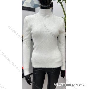 Svetr chlupatý dlouhý rukáv dámský (S/M ONE SIZE) ITALSKÁ MÓDA IMWB217486