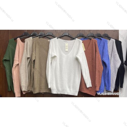 Svetr tenký dlouhý rukáv dámský (S/M ONE SIZE) ITALSKÁ MÓDA IMWA217073