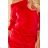 13-135 Sports dress with binding and pockets - velor - red