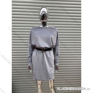 Elegant Velvet Dress Long Sleeve Women (S / M ONE SIZE) ITALIAN FASHION IMWY216558