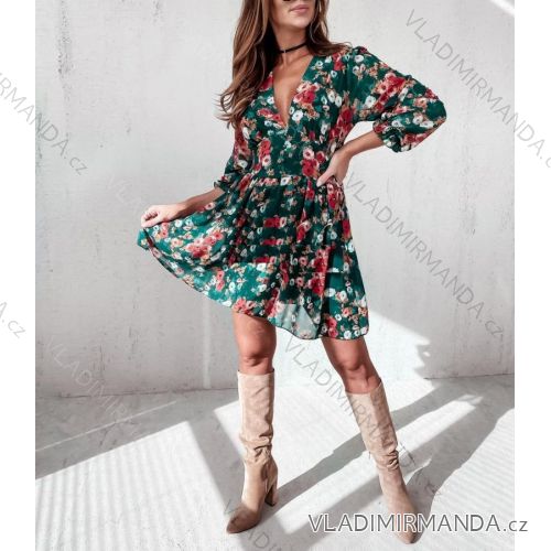 Šaty elegantné dlhý rukáv dámske (S / M ONE SIZE) TALIANSKÁ MÓDA IMWA217536