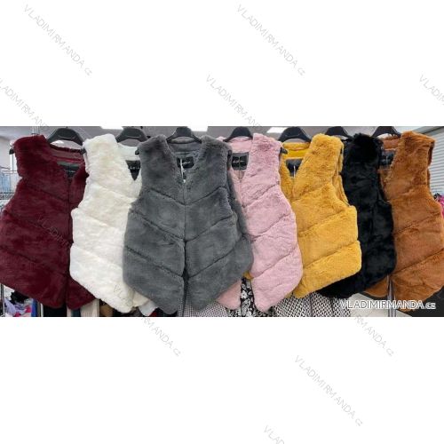 Vesta kožíšek dámská (S/M ONE SIZE) ITALSKÁ MÓDA IMWD217596