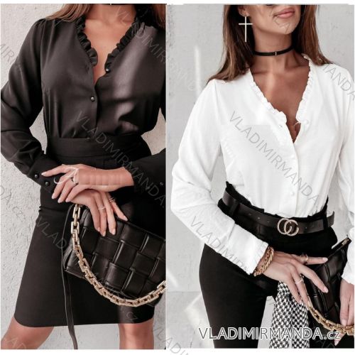 Košile elegantní dlouhý rukáv dámská (S/M ONE SIZE) ITALSKÁ MÓDA IMWA217598