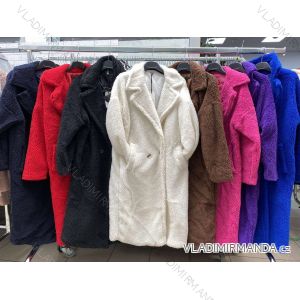 Kabát teddy dlouhý rukáv dámský (S/M ONE SIZE) ITALSKÁ MÓDA IMWHK217684