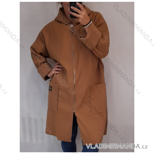 Fleece coat with lining women's extended (s, m, l, xl) ITALIAN FASHION IMC1812182C 2XL/3XL Wine