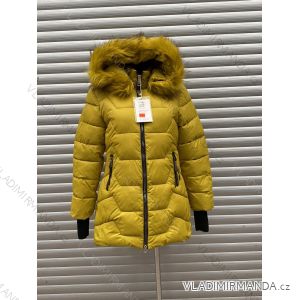 Bunda s kapucí dlouhý rukáv dámská (S-2XL) ITALSKÁ MÓDA HKW21205