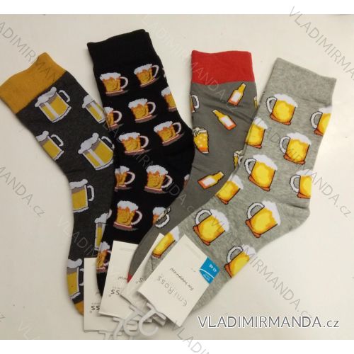 Ponožky klasik slabé obrázkové pivo/víno motiv (35/39-39/43) ECC-2962-61
