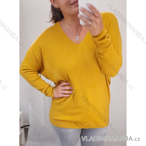 Svetr tenký upletový dlouhý rukáv dámská (uni L/XL) ITALSKá MóDA IM721221