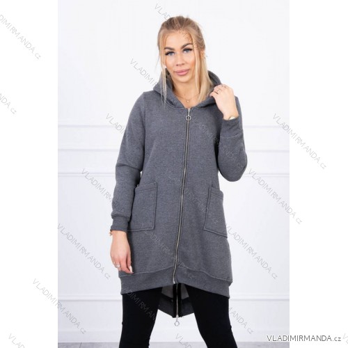 Grafitová polstrovaná mikina se zipem vzadu