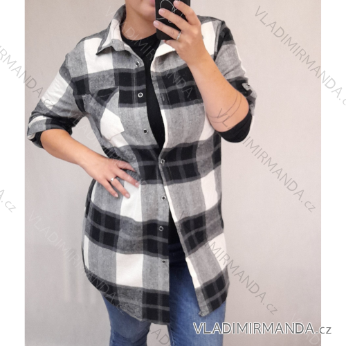 Women's Flannel Extended Shirt (S / M ONE SIZE) ITALIAN FASHION IM4211800 S / L pattern