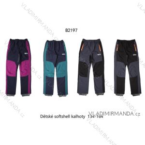 Kalhoty softshellové zateplené flaušem dorost dívčí a chlapecké (134-164) WOLF B2197