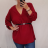 Women's long-sleeved shirt dress (2XL / 3XL ONE SIZE) ITALIAN FASHION IM321525 / DR 2XL/3XL red