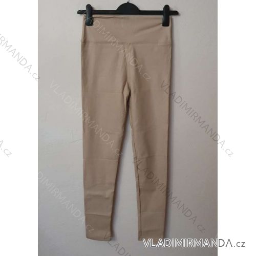 Legíny koženkové zateplené dámské (S,M,L,XL ONE SIZE) ITALSKÁ MÓDA IMWK21K8378 béžová L