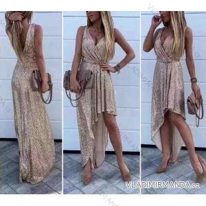 Šaty dlhé elegantné večerné bez rukávov dámske (S / M ONE SIZE) TALIANSKÁ MÓDA IMWY21856
