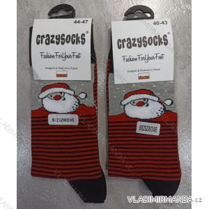 Ponožky veselé vánoční slabé pánské santa CRAZY SOCKS (40-43,44-47) POLSKÁ MÓDA  DPP21210