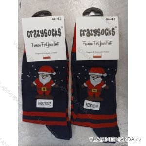 Ponožky veselé vánoční slabé pánské santa CRAZY SOCKS (40-43,44-47) POLSKÁ MÓDA  DPP21214