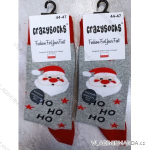 Ponožky veselé vánoční slabé pánské santa CRAZY SOCKS (40-43,44-47) POLSKÁ MÓDA  DPP21216