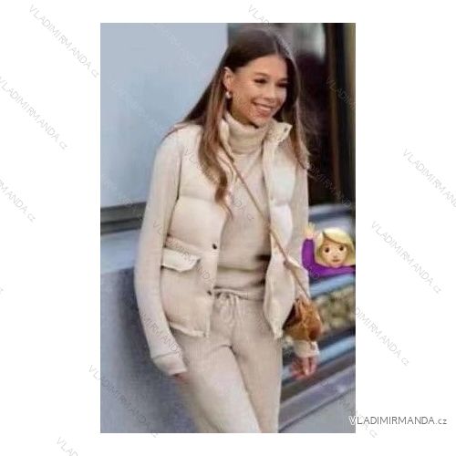 Souprava upletová na zip tepláky mikina tilko  dámské (S/M ONE SIZE) ITALSKÁ MÓDA IMWD211472