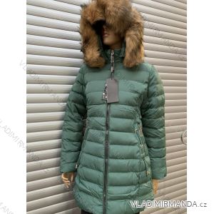 Bunda s kapucí dlouhý rukáv dámská (S-2XL) ITALSKÁ MÓDA HKW21205
