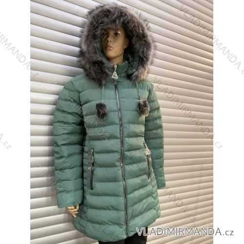 Bunda s kapucí dlouhý rukáv dámská (S-2XL) ITALSKÁ MÓDA HKW21205