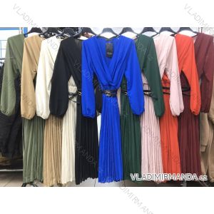 Šaty elegantné dlhý rukáv dámske (S / M ONE SIZE) TALIANSKÁ MÓDA IMWA217875