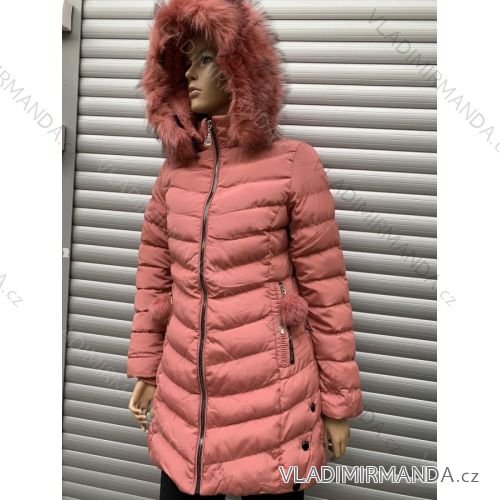 Bunda s kapucí dlouhý rukáv dámská (S-2XL) ITALSKÁ MÓDA HKW21205