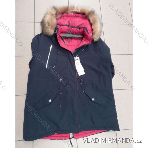 Bunda / Kabát parka zimná dámska nadrozměr (3XL-7XL) POĽSKÁ MÓDA MTN21MHM-W556BIG