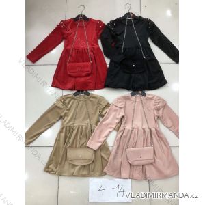 Šaty s kabelkou dlouhý rukáv dětské dorost dívčí (4-14 LET) POLSKÁ MÓDA HKW21D0305