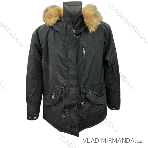 Bunda/Kabát parka zimní dámská nadrozměr (2XL-3XL) POLSKÁ  MÓDA MTN21MHM-W550BIG/DR 3XL Černá