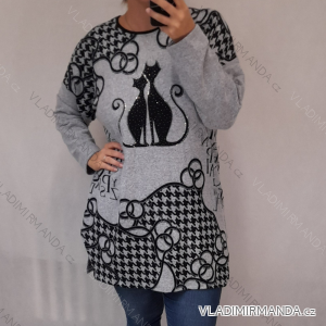 Tunika dlouhý rukáv dámská nadrozměr (2X/3XL ONE SIZE) TURECKÁ MÓDA TMFS21001