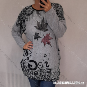 Tunika dlouhý rukáv dámská nadrozměr (2X/3XL ONE SIZE) TURECKÁ MÓDA TMFS21002